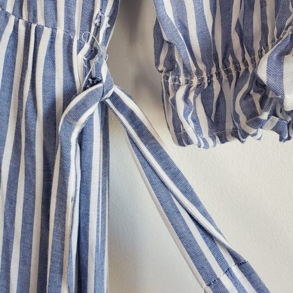 XS Blue Striped Bohemian Nautical Monteau Los Angeles Dress - Picture 7 of 7